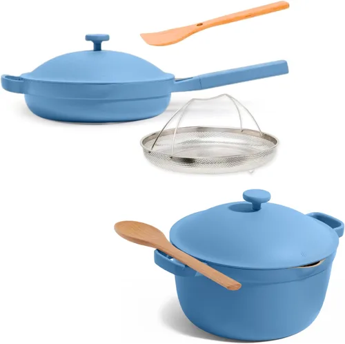 Miniatura 12 de Our Place Mini Cookware Duo Juego de utensilios de cocina de cerámica de 6 piezas con mini sartén Always y mini olla perfecta Inducción y horno