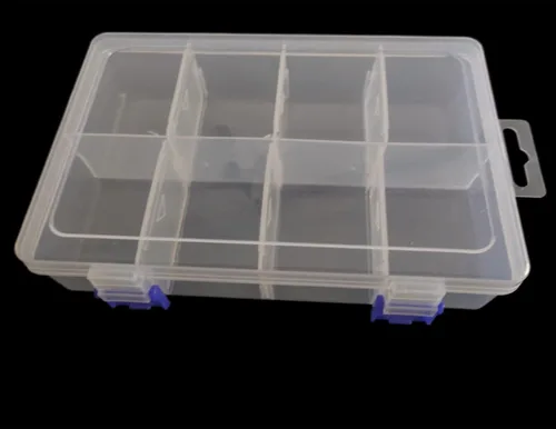 Miniatura 7 de Caja de almacenamiento de plástico transparente con divisores ajustables, organizador portátil de cuentas transparentes para aretes, organizador