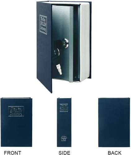 Miniatura 2 de Caja fuerte grande con forma de libro (tamaño 10.5"×8"×2.6") con cerradura de combinación de seguridad, caja fuerte secreta oculta tipo diccionario