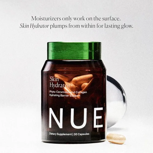 Miniatura 5 de The Nue Co. Suplemento HIDRATOR para la piel, contiene colágeno hidrolizado, aloe y ácido hialurónico, sin gluten, 30 cápsulas