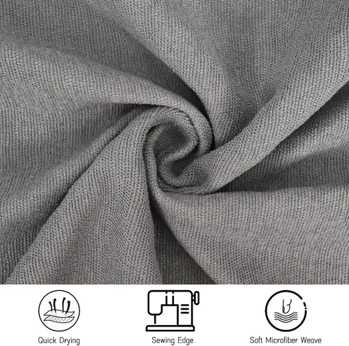 Miniatura 7 de Paquete de 3 toallas de yoga calientes con puntos de flor de ciruelo, toalla antideslizante gris oscuro, toalla de microfibra de gamuza suave súper