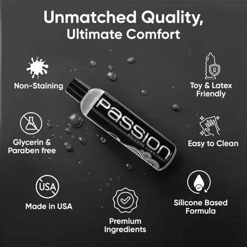 Miniatura 5 de Passion Lube Lubricante de Silicona Premium Paquete Doble, 16 Fl Oz – Fórmula Duradera, No Pegajosa, Hecho en EE.UU., Aplicación Suave