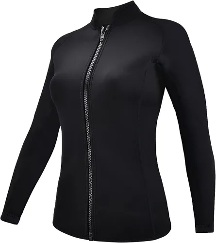 Miniatura 10 de Wetsuits Top Jacket Women Men 2mm Neoprene Long Sleeve Shirt Front Zipper Vest Wet Suit Keep Warm for Adult Youth Diving Surfing Swimming Water