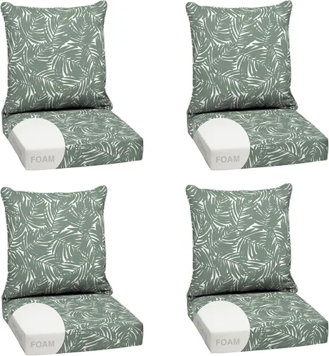 Miniatura 89 de Arden Outdoor Deep Seat Cushion Set, 24 x 24 pulgadas, Cojín para patio resistente al clima, a la lluvia y a la decoloración para silla, sofá y sofá