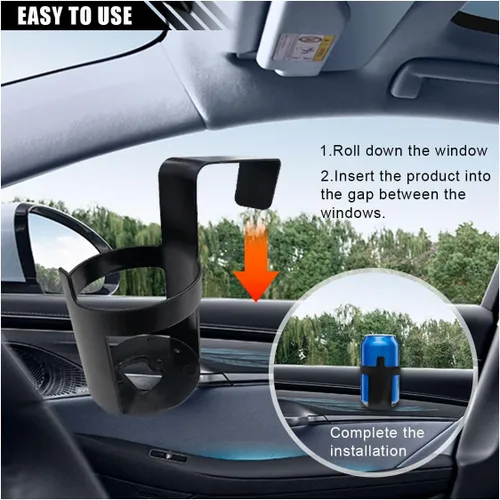 Miniatura 6 de 2 piezas portavasos para automóvil, portavasos negro para latas y botellas de agua para automóvil, accesorios universales para interior de automóvil