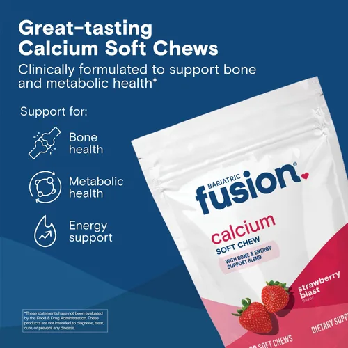 Miniatura 2 de Bariatric Fusion Suplemento de calcio bariátrico masticable Citrato de calcio con vitamina D3 vitamina bariátrica Masticable sin azúcar 500 mg