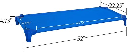 Miniatura 3 de Wood Designs Cunas de guardería apilables para niños, 52 pulgadas, azules, catres para siesta listas para montar para dormir, preescolar, guardería