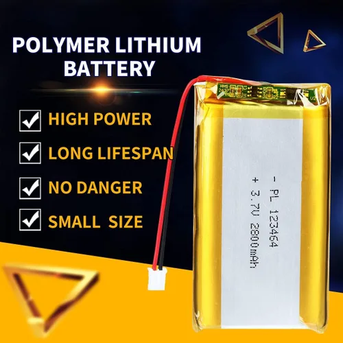 Miniatura 4 de 3.7V 2800mAh 123464 Lipo batería recargable de iones de polímero de litio con conector JST