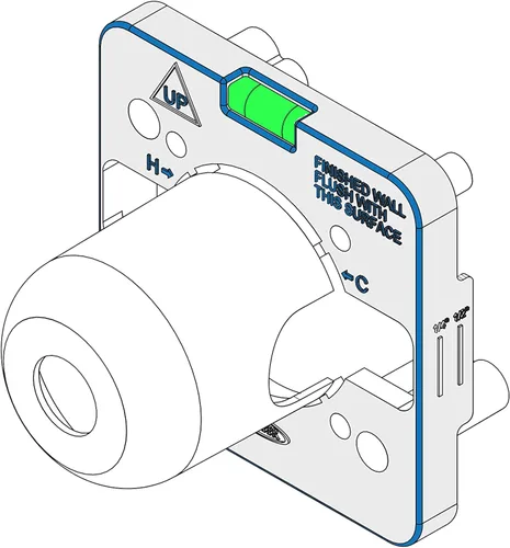 Miniatura 4 de Olympia V-2300B - Válvula de equilibrio de presión de bañera/ducha de una sola manija, latón áspero