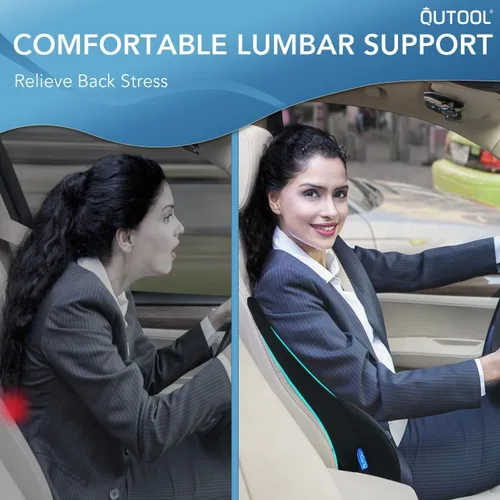 Miniatura 6 de QUTOOL Almohada de Soporte Lumbar para Automóvil, Accesorios de Camión Elementos Esenciales de Viaje, Cojín de Espuma con Memoria para Asiento