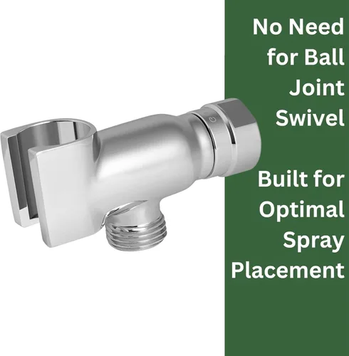 Miniatura 5 de High Sierra® - Soporte para cabezal de ducha de mano sin plomo de metal, acabado dorado cepillado