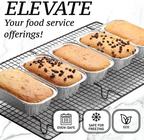 Miniatura 4 de Paquete de 35 mini moldes para pan de papel de aluminio de 1 libra, moldes de pan de aluminio para hornear, perfectos para hornear panes, pasteles