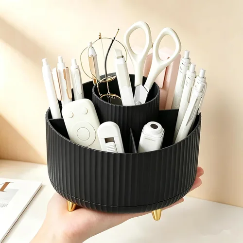 Miniatura 7 de Pencil Pen Holder 5 Slots 360°Degree Rotating Pen Organizers for Desk Desktop Storage Stationery Supplies Cute Pencil Cup Pot Kids Desk Organizer