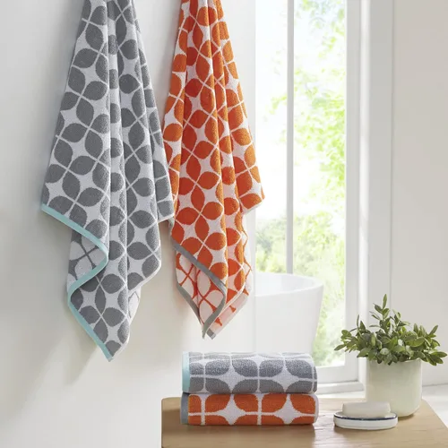 Miniatura 2 de Intelligent Design Lita - Juego de toallas de baño de algodón, jacquard altamente absorbentes, 6 piezas incluyen 2 toallas de baño y 4 toallas