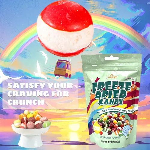 Miniatura 5 de Apexy Caramelos liofilizados – Caramelos de arco iris liofilizados de sabor surtido – Deshidratados, crujientes, coloridos golosinas y aperitivos