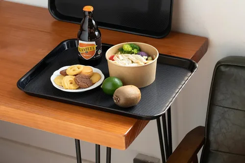 Miniatura 6 de Aebeky Bandejas de plástico para cafetería, bandejas de comida rápida, 13 x 17 pulgadas, juego de 6 (negro)