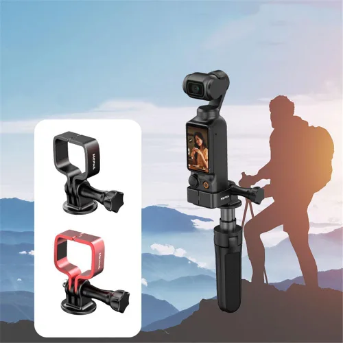 Miniatura 3 de Soporte de adaptador de expansión para DJI OSMO Pocket 3, soporte de adaptador de metal, cabeza de cardán, soporte de marco fijo, accesorios Rojo