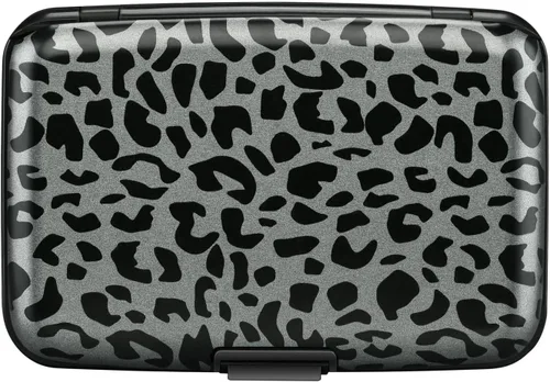 Miniatura 290 de ELFISH Mini cartera de aluminio RFID para tarjetas de crédito, funda de identificación de metal para hombres y mujeres, Happy Flower, Cartera Rfid