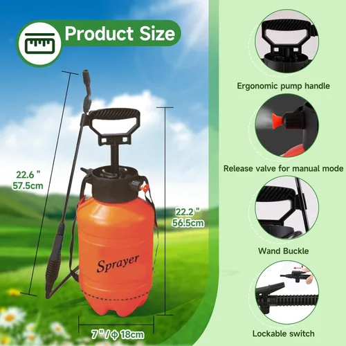 Miniatura 3 de Pulverizador a batería y pulverizador de bomba (función dual) para césped y jardín con cargador de batería recargable de iones de litio y correa