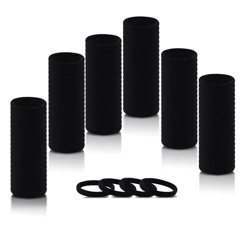 Miniatura 8 de 110 ligas negras para el cabello de varios estilos para mujeres, ligas elásticas para el cabello sin daños, soporte para cola de caballo