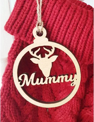 gorm Adorno de reno personalizado, adornos de madera con nombre, adornos de reno, árbol de Navidad, adornos de familia, nombre personalizado (1