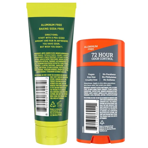 Miniatura 6 de Mando Desodorante para todo el cuerpo, tubo de crema invisible y barra sólida, control de olores de 72 horas, sin aluminio, sin bicarbonato