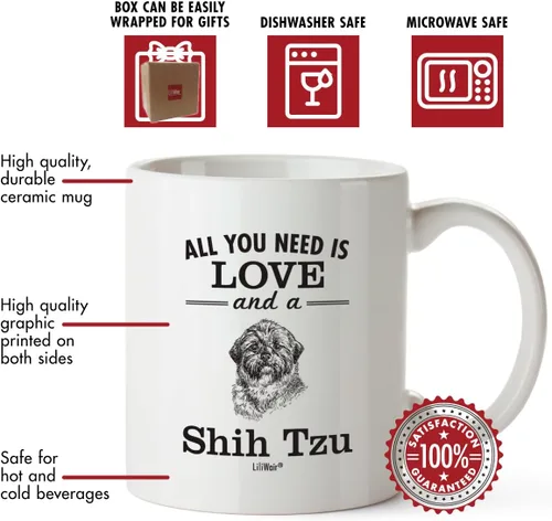 Miniatura 3 de Shih Tzu Mom Gifts Mug For Christmas Women Men Dad Decor Lover Decor Stuff I Love Shih Tzu Coffee Accessories Talking Art Apparel Funny Birthday