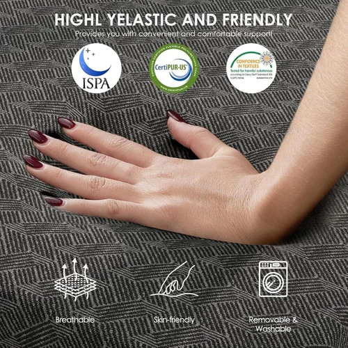 Miniatura 6 de Colchón de tres pliegues de 6 pulgadas, tamaño individual, cama de invitados portátil de espuma viscoelástica con gel refrescante certificado