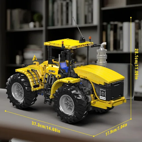 Miniatura 5 de Mould King 17081 Modelo de bloques de construcción de tractor articulado técnico, 1300 piezas de vehículos de remolque con control remoto, juguete