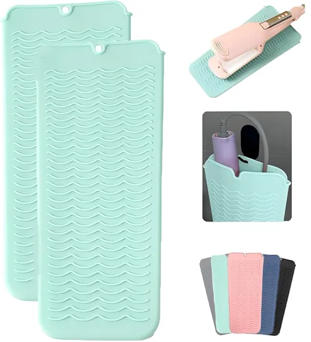 Miniatura 12 de Alfombrilla profesional resistente al calor para herramientas de peinado del cabello: rizador, plancha plana, herramientas calientes y uso de viaje