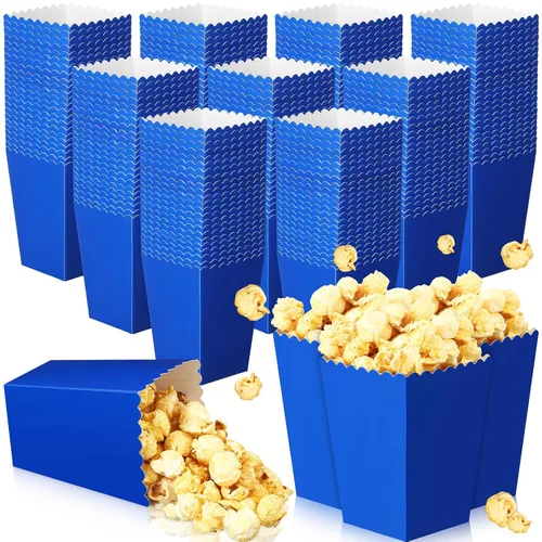 Meanplan Cajas de palomitas de maíz, mini contenedor de cartón para palomitas de maíz, contenedor de cartón para aperitivos, bolsas desechables para