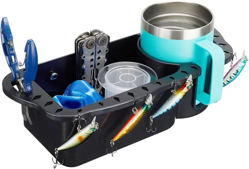 KEMIMOTO Organizador de portavasos para barco, portavasos marino, ajuste universal para Bass Kayak Pontón Jon Boat Almacenamiento Accesorios de pesca