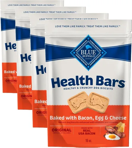 Miniatura 10 de Blue Buffalo Health Bars - Galletas crujientes de tocino, huevo y queso para perros, horneadas al horno con tocino real e ingredientes naturales