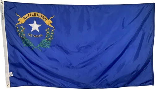 Bandera del estado de Nevada de 2 x 3 pies, nailon para todo tipo de clima y costuras reforzadas en el extremo de la mosca, fabricada en Estados