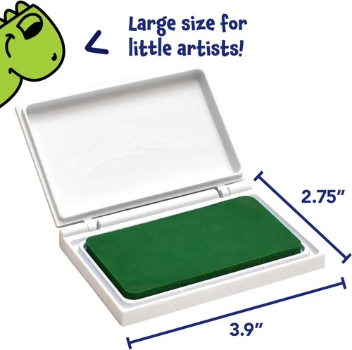 Miniatura 3 de READY 2 LEARN Almohadilla de sello lavable para niños, verde, almohadilla de tinta no tóxica para sellos, resistente a la decoloración, para decorar