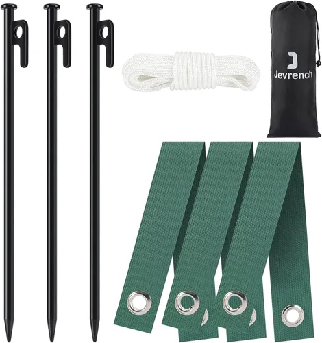 Kits de estacas para árboles, estacas de árbol resistentes y kits de soporte para árboles jóvenes contra el mal tiempo, 3 estacas para árboles, 3