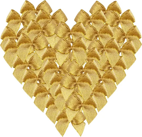 Miniatura 31 de Micomon 50 piezas mini lazos de cinta de satén de 1.6 pulgadas para manualidades, pequeños lazos verdes para decoración navideña embellecimiento