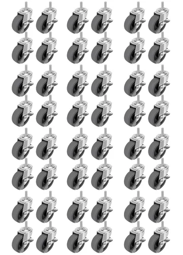 Miniatura 8 de Ruedas giratorias, juego de 4 ruedas giratorias de bloqueo de 3 pulgadas, 3/8-16 x 1 (diámetro del tornillo 3/8 pulgadas, longitud 1 pulgada)