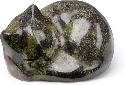 Miniatura 31 de QINJIEJIE Gato de Cristal de Obsidiana Negra de 2 Pulgadas, Piedras Preciosas de Gato Negro, Decoraciones de Estatua de Piedra Curativa, Lindas