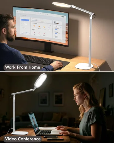 Miniatura 3 de Lámparas LED de escritorio para oficina en casa con base, lámpara de escritorio alta con 50 modos de luz y memoria y temporizador, luz