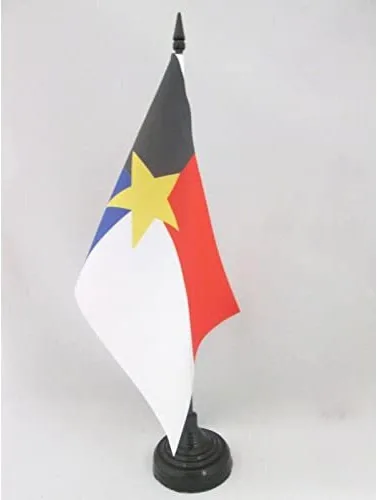 Miniatura 79 de Bandera de mesa de Andalucía 4'' x 6'' - Bandera de escritorio de la región española de Andalucía 5.9 x 3.9 in - Barra y base de plástico negro - AZ