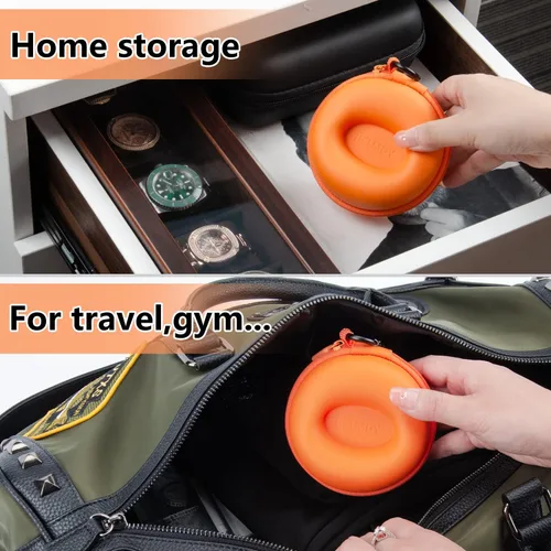 Miniatura 5 de Estuche de viaje para mujer caja portátil de un solo reloj organizador de caja de reloj de viaje 1 ranura - Se adapta a todos los relojes de pulsera