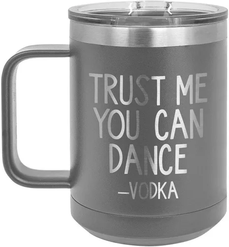Miniatura 13 de Confíe en que puedes bailar - Taza de café negra de 15 oz con tapa superior deslizante Taza de café de viaje aislada Ideas de regalo