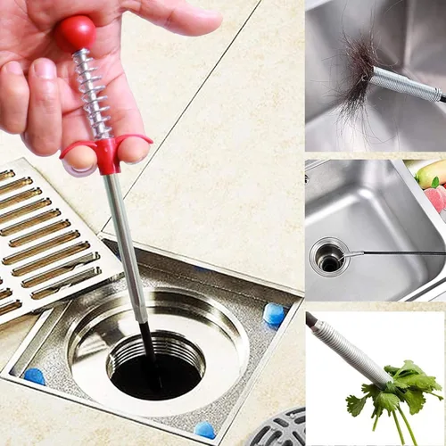 Miniatura 2 de Removedor de obstrucciones de drenaje de pelo de serpiente de drenaje de 61 pulgadas con 4 garras flexible manguera recogida herramienta de ayuda
