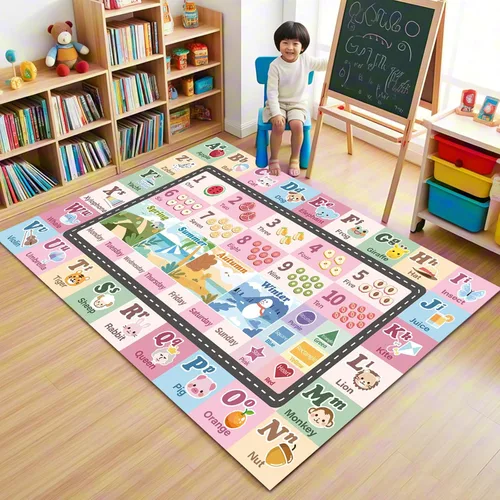 Miniatura 24 de Alfombra ABC infantil para sala de juegos, alfombra del alfabeto para el aula, alfombra lavable para habitación de bebé, sala de juegos, dormitorio
