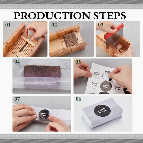 Miniatura 3 de AHANDMAKER Juego de cortador de jabón de madera, cortador de alambre ajustable con acero inoxidable ondulado + cortador recto para hacer jabón