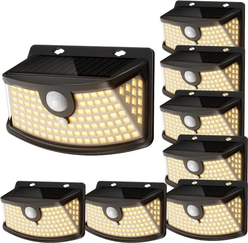 Miniatura 9 de Aootek Luces solares con sensor de movimiento, 120 luces LED con reflector de luces, gran angular de 270°, impermeable IP65, luces de paso