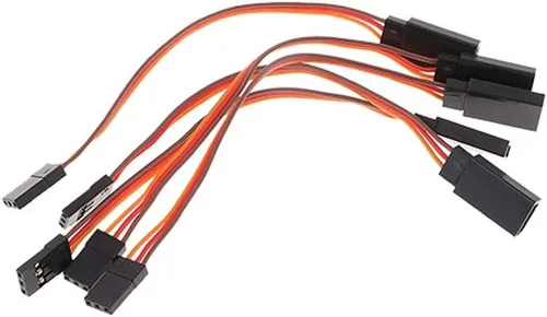 Miniatura 3 de Cable de extensión servo de 3 pines de 3.9 in/4 pulgadas, 3.93 pulgadas, hembra a macho, conector de cable JR para control remoto de aviones