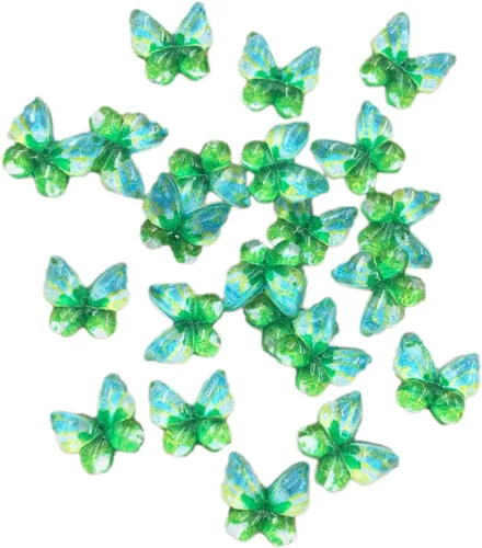 Miniatura 23 de Diamantes de imitación de mariposa con parte trasera plana, 80 unidades de 0.394 pulgadas, dijes de mariposa de resina para uñas, adornos, álbumes