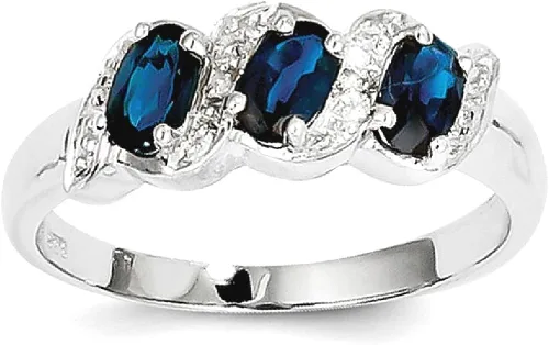 Miniatura 9 de 925 Sterling Silver Sapphire Diamond Ring Stone Gemstone Fine Jewelry For Women Gifts For Her